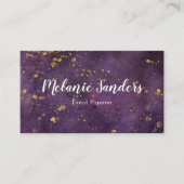 Carte de visite violet foncé et or | créatif (Devant)