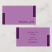 Carte De Visite Violet foncé Simple propre (Devant / Derrière)
