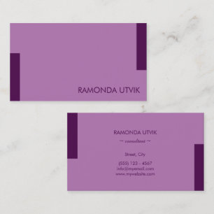 Carte De Visite Violet foncé Simple propre