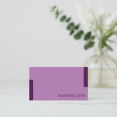 Carte De Visite Violet foncé Simple propre (Debout devant)