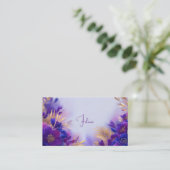 Carte De Visite Violet Gold Floral Geometric Frame Elegant (Debout devant)