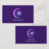 Carte De Visite Violet Indigo Purple Moon & Sun Zen (Devant / Derrière)