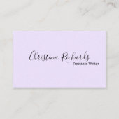 Carte De Visite Violet minimaliste élégant (Devant)