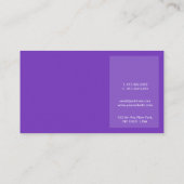 Carte De Visite Violet Moderne Élégant Créatif Chic Professionnel (Dos)