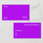 Carte De Visite Violet Néon (Devant / Derrière)