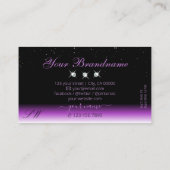 Carte De Visite Violet Noir Ombre Éparkle Bijoux Monogram tendance (Dos)