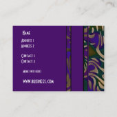 Carte de visite violet or impression animale (Dos)