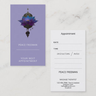 CARTE DE VISITE VIOLET ORACLE EMBLÈME DU LOTUS MYSTIQUE