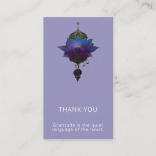CARTE DE VISITE VIOLET ORACLE EMBLÈME DU LOTUS MYSTIQUE