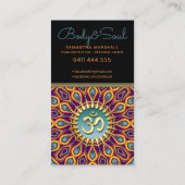 Carte De Visite Violet Orange Turquoise Mandala Énergie Yoga Om No (Dos)