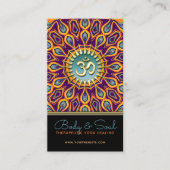 Carte De Visite Violet Orange Turquoise Mandala Énergie Yoga Om No (Devant)