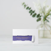 Carte de visite violet papier déchiré (Debout devant)