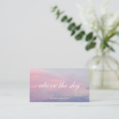 Carte De Visite Violet pink clouds zen sunset sky photograph card (Debout devant)