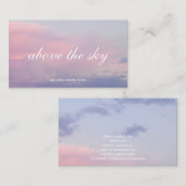 Carte De Visite Violet pink clouds zen sunset sky photograph card (Devant / Derrière)