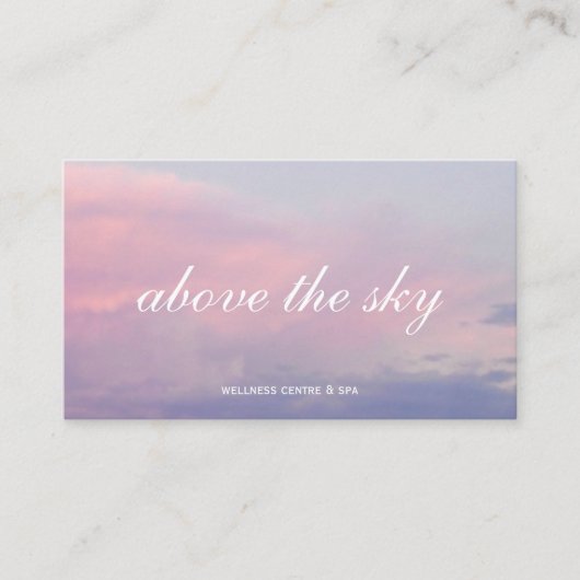 Carte De Visite Violet pink clouds zen sunset sky photograph card (Devant)