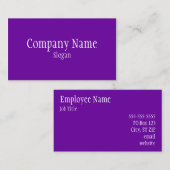 Carte De Visite Violet Pourpre Uni (Devant / Derrière)