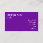 Carte De Visite Violet Pourpre Uni (Dos)