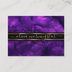 Carte De Visite Violet Royal Abstrait Aquarelle