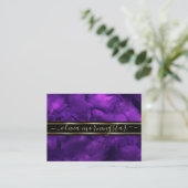 Carte De Visite Violet Royal Abstrait Aquarelle (Debout devant)