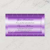 Carte De Visite Violet royal chatoyant avec diamants et monogramme (Dos)
