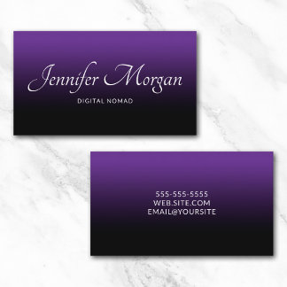 Carte De Visite Violet Royal et Noir Ombré Élégant