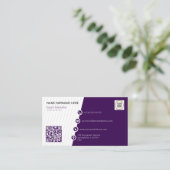 Carte De Visite Violet Simple Formel Code QR Professionnel Moderne (Debout devant)