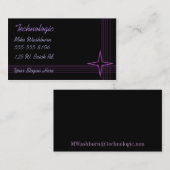 Carte De Visite Violet sur noir (Devant / Derrière)