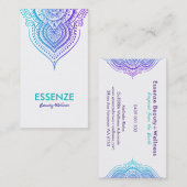 Carte De Visite Violet & Turquoise Sur Dentelle Blanc Paisley (Devant / Derrière)