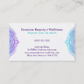 Carte De Visite Violet & Turquoise Sur Dentelle Blanc Paisley (Dos)