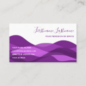 Carte De Visite Violet violet abstrait vagues calligraphie entrepr (Dos)