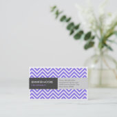 Carte De Visite Violet violet moderne ZigZag Chevron Motif (Debout devant)