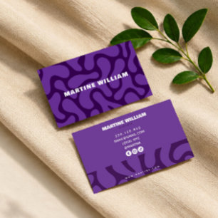 carte de visite violette abstraite funky marine br