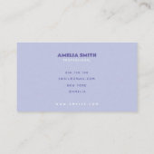 carte de visite violette avec un script simple et (Dos)