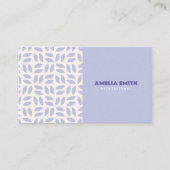 carte de visite violette avec un script simple et (Devant)