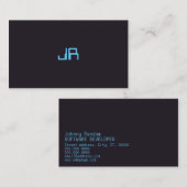 Carte De Visite Violette numérique moderne d'indigo de minimalisme (Devant / Derrière)