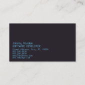 Carte De Visite Violette numérique moderne d'indigo de minimalisme (Dos)