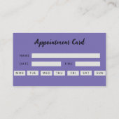 Carte de visite violette pour rendez-vous avec log (Dos)