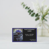 Carte De Visite Violettes de fleurs de fenêtre violet d'image (Debout devant)