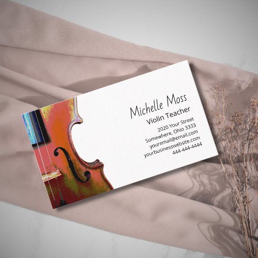 Carte De Visite Violin Lessons Professional Musician Violinist 