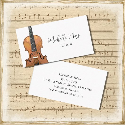 Carte De Visite Violin Music Teacher Violoniste