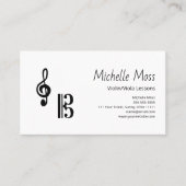 Carte De Visite Violin Viola Lessons Simple Musical Clefs (Devant)