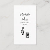 Carte De Visite Violin Viola Professional Music Lessons Simple  (Devant)