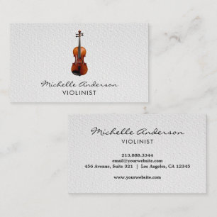 Carte De Visite Violiniste professionnel Violon musical Noir Blanc