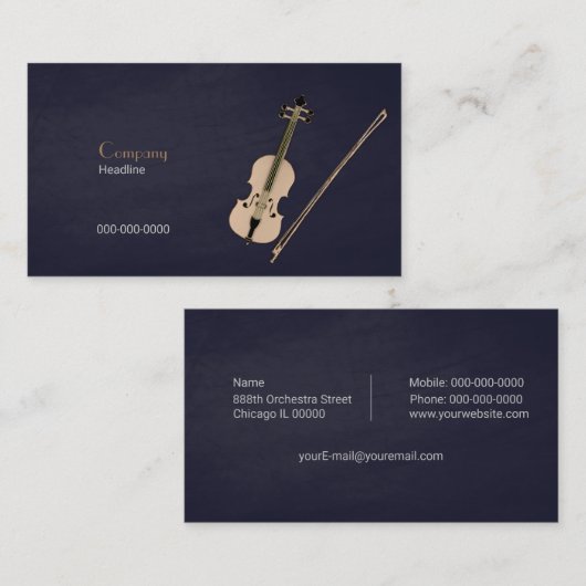 Carte De Visite Violon (Devant / Derrière)