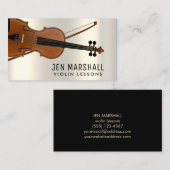 Carte De Visite violon à effet faux métallique (Devant / Derrière)