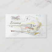Carte De Visite Violon Abstrait aquarelle (Devant)