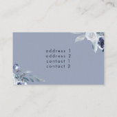 carte de visite violon aux fleurs bleues poussiére (Dos)