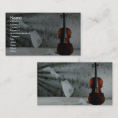 Carte De Visite Violon avec le flottement de feuilles de musique (Devant / Derrière)