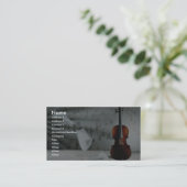 Carte De Visite Violon avec le flottement de feuilles de musique (Debout devant)