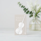 Carte De Visite Violon blanc & Bow Simply Elegant String Player (Debout devant)